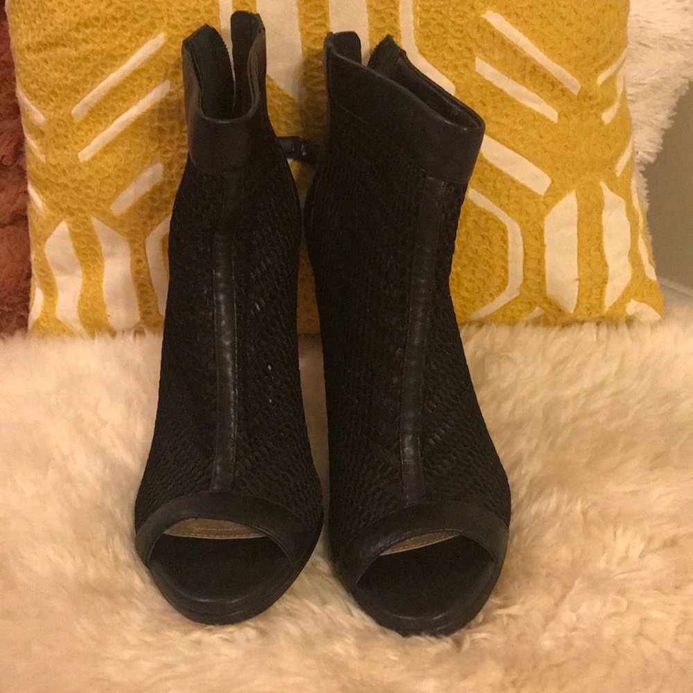 BCBGMax perforated Peep Toe bootie